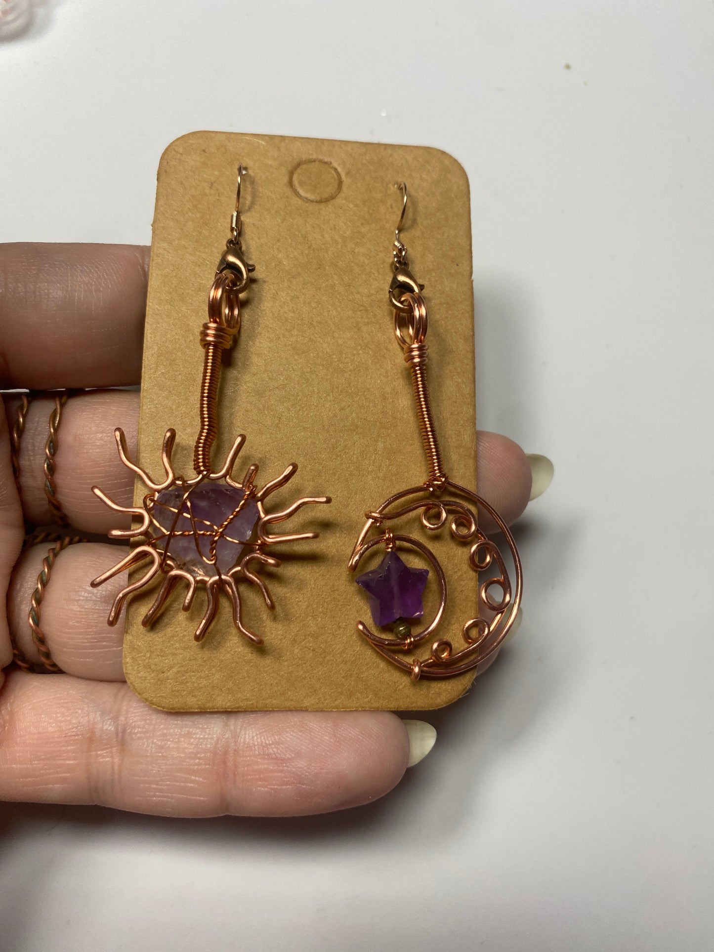 Sun & Moon Earrings —transforms into two pendants (custom made to order)