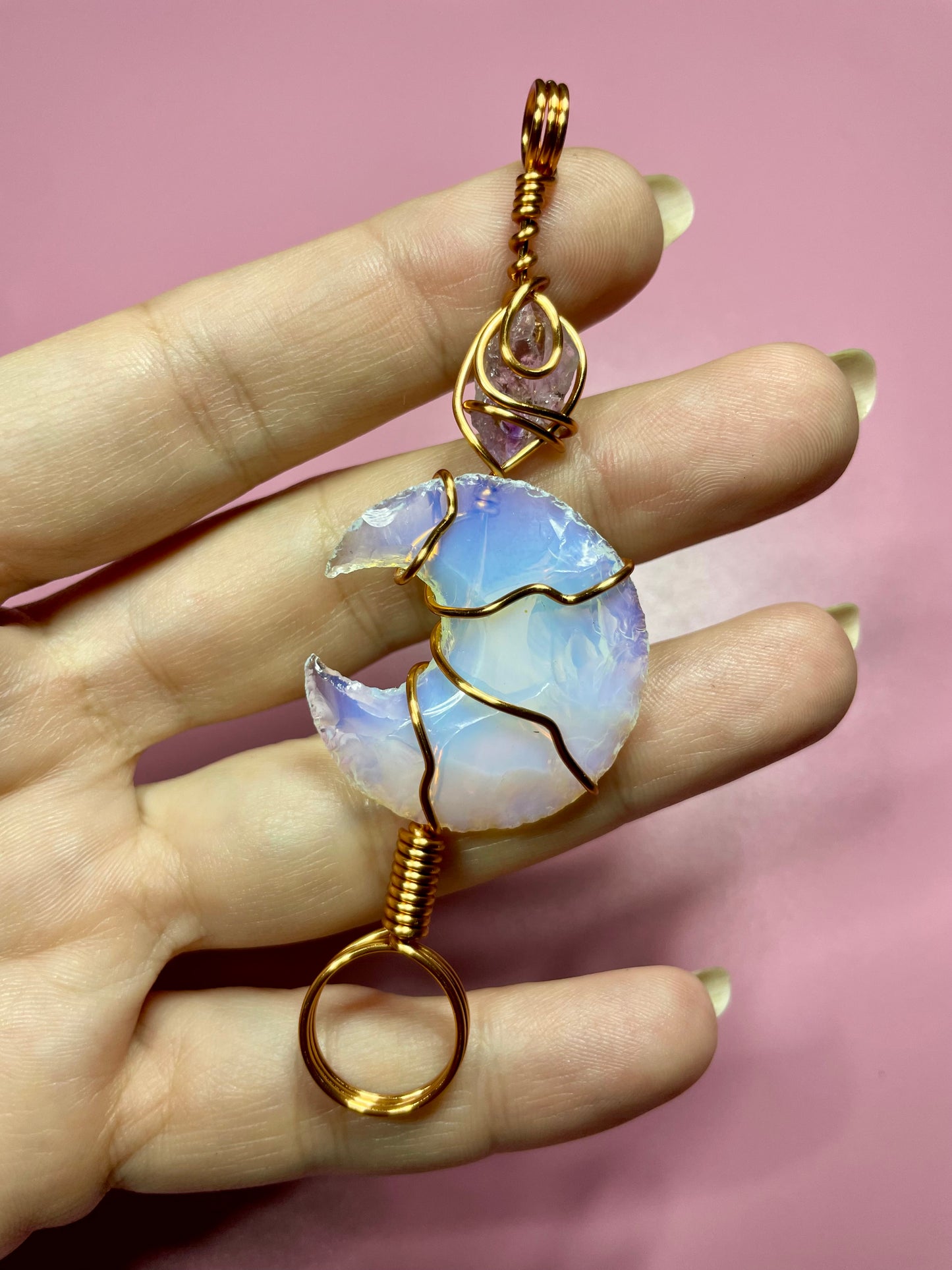 Opalite Moon Multifunctional Pendant