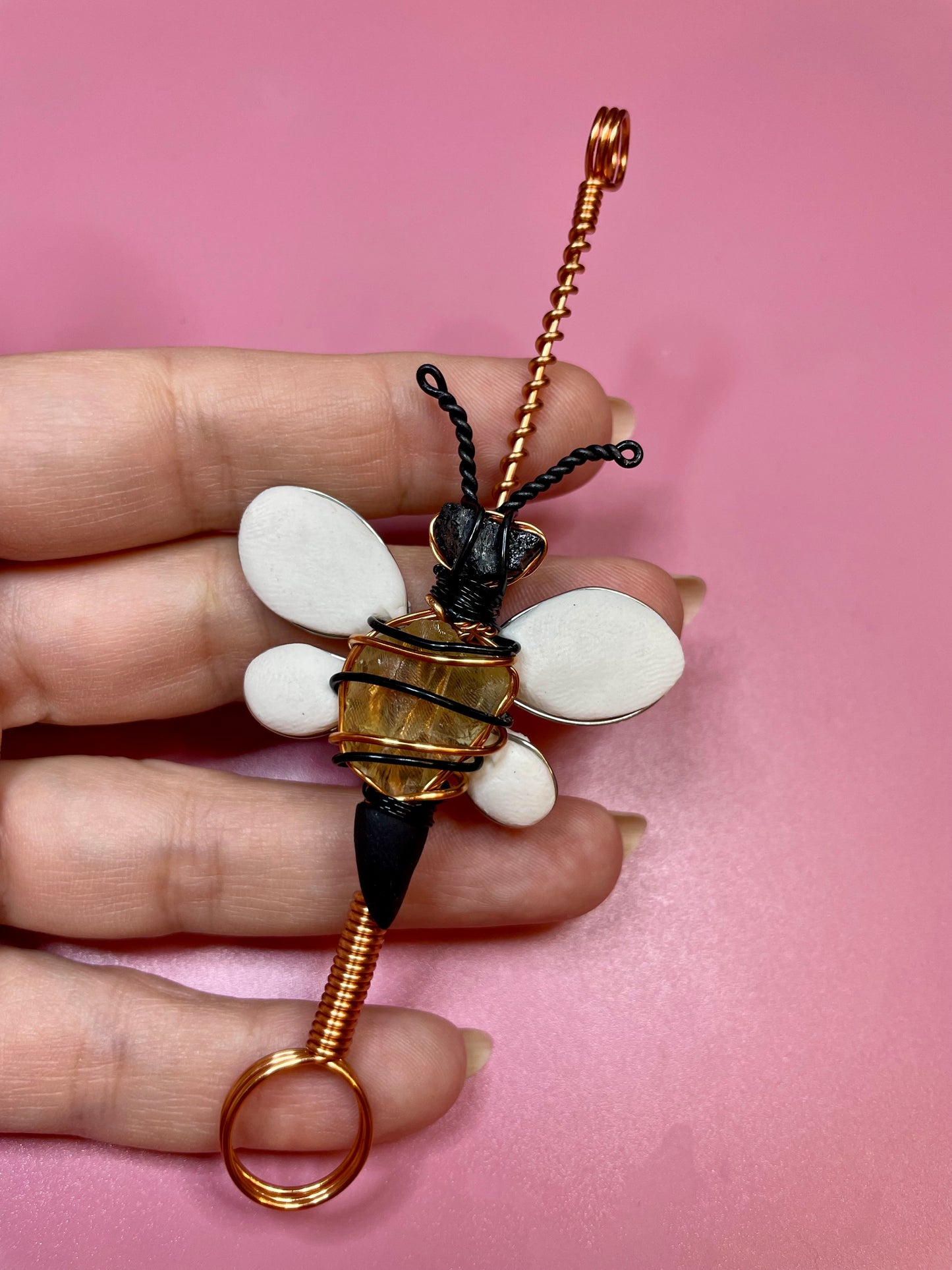 Queen Bee with Black Tourmaline & Citrine Multifunctional Pendant